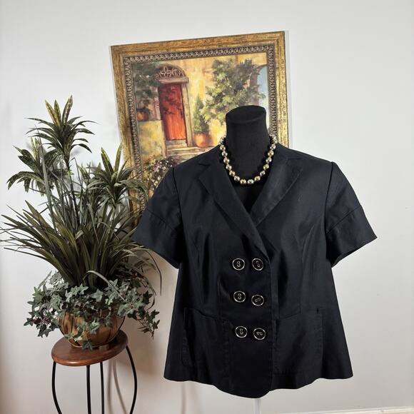 Lane Bryant Women Plus BlackJacket 18 Short Sleeve Clueless Preppy Office Siren - Picture 1 of 9